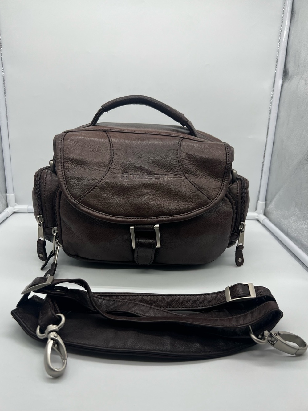 CANYON OUTBACK LEATHER GOODS Brown Leather Multi Pocket Camera Bag Crossbody